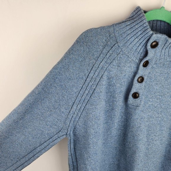 Banana Republic Italian Wool Blend Raglan Button Sweater sz L - Picture 4 of 8